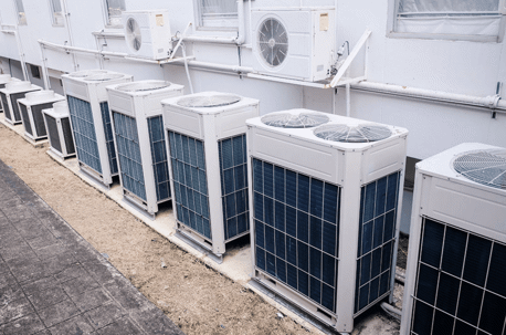 line of hvac units