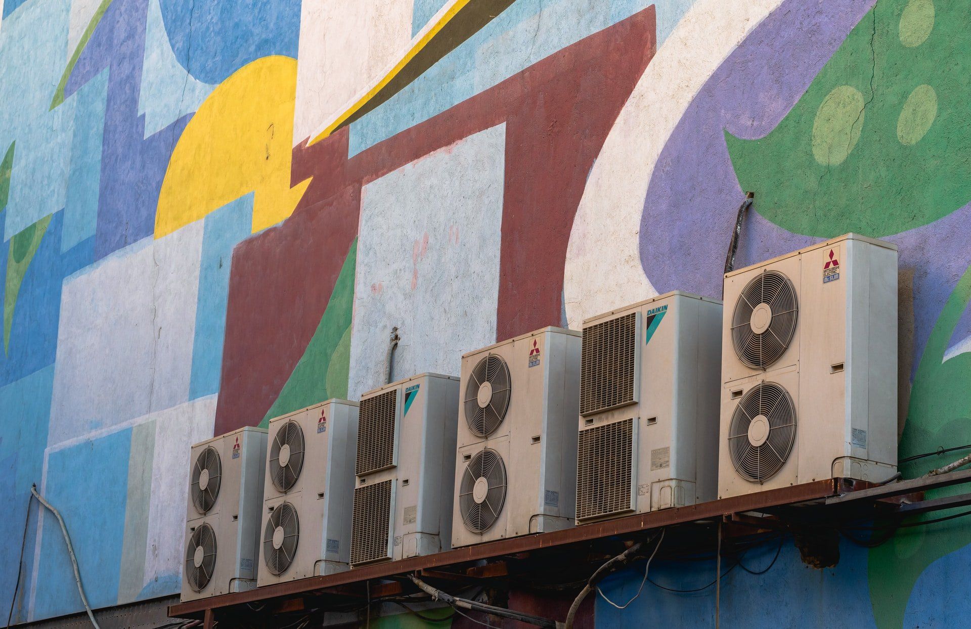 a row of hvac units